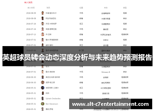英超球员转会动态深度分析与未来趋势预测报告 英超球员转会动态深度分析与未来趋势预测报告